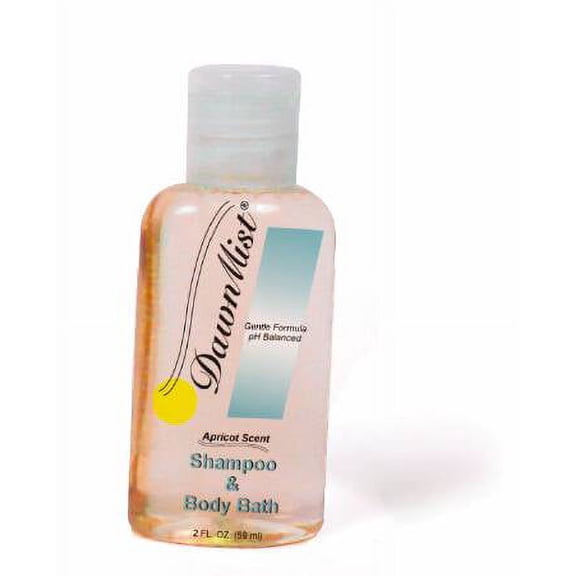 DawnMist Shampoo and Body Wash 2 Ounce Flip Top Bottle Apricot Scent, MS02 - CASE OF 144