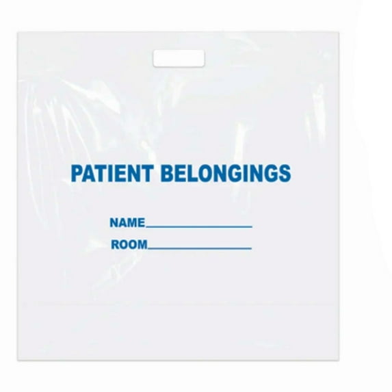 DawnMist Snap Closure Patient Belongings Bag 18.5 x 20" 1.3 mil Plastic , PB01, 250 Ct