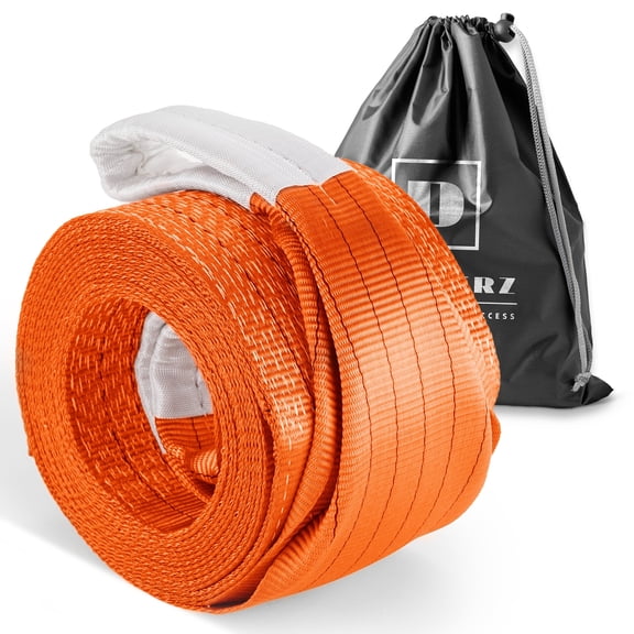 Dawnerz Recovery Tow Strap Heavy Duty 20 ft 180 000 lbs - Tow Rope 6 m 100 US Tons for Truck Bus and Tractor