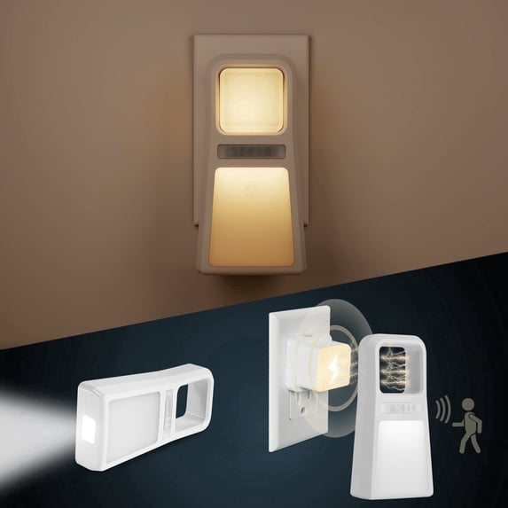 Dawnrise 5-in-1 Power Failure Night Light, Multifunctional Emergency Lights, Inductive Rechargeable, 3-Pack
