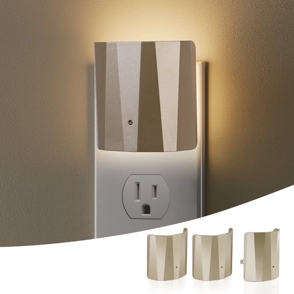 Dawnrise LED Light Sensor Night Lights, Soft Warm, for Bedroom,Stairs,Kitchen,Hallway,Utility Room,Golden,3 Pack