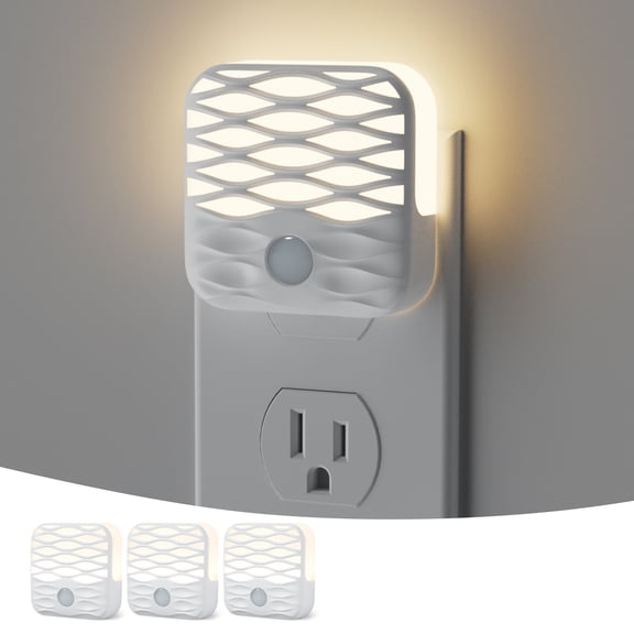 Dawnrise LED Night Lights Plug Into Wall with Dawn to Dusk,Soft Warm for Bedroom,Stairs,Kitchen,Hallway,Utility Room[3 Pack]