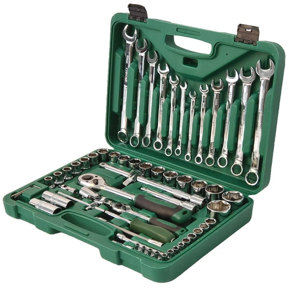 Dawot 61PCS Mechanics Tool Set, Auto Repair Hand Tool Set 1/2" & 1/4" Socket Tool Set - Including Ratchet Set Metric Drive Socket Wrenches Set, for Auto Repair Machine Repair Inspection & Assembly