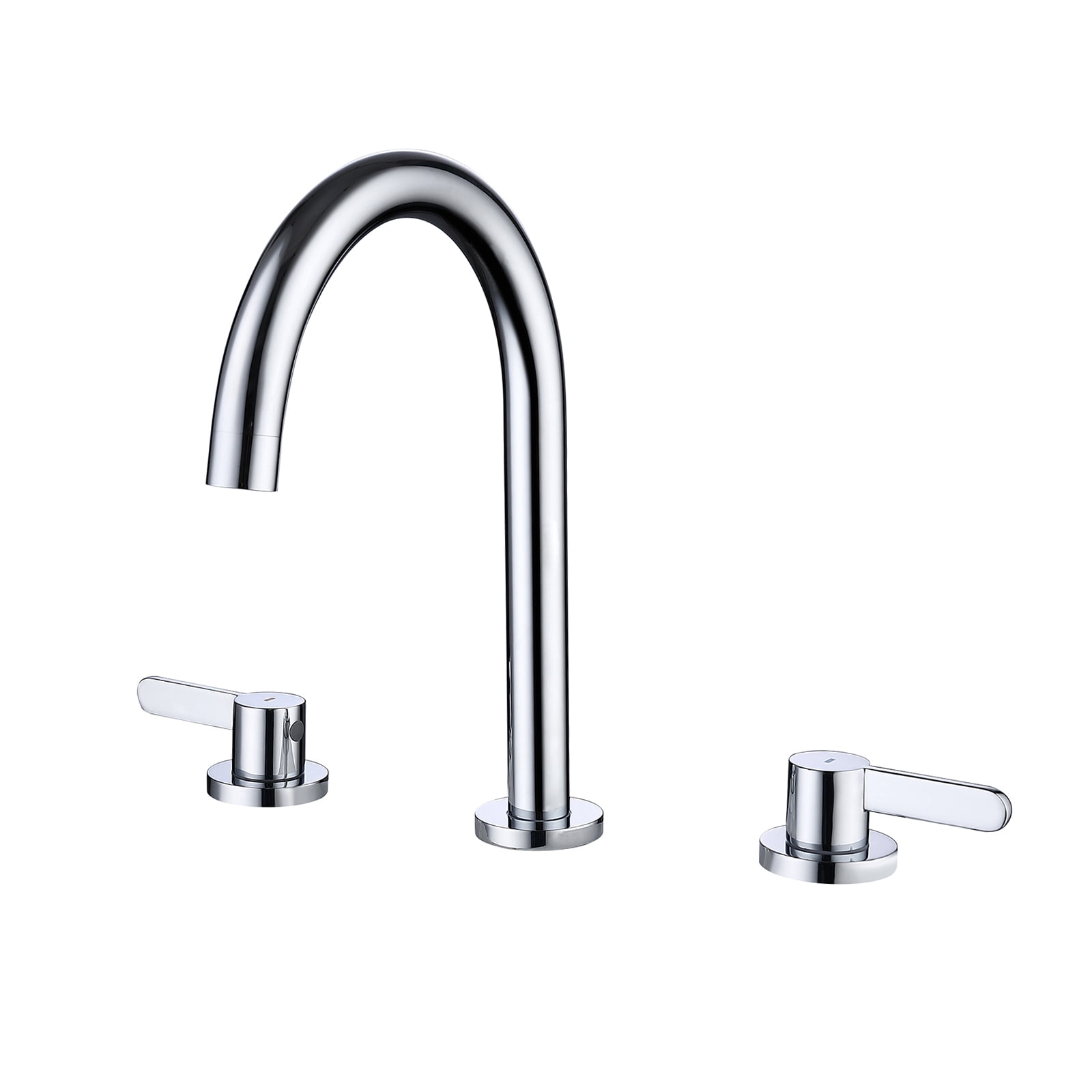 Dawot 8" Bathroom Sink Faucet, Widespread 3 Hole 2 Handle Polished Chrome Brass Mixer Taps Bathroom Faucet