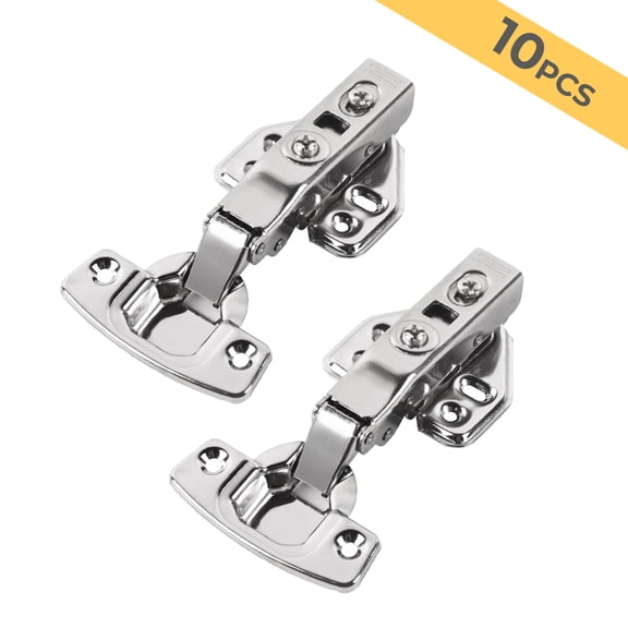 Dawot Cabinet Hinges, 10pcs Soft Close Cabinet Door Hinges for Cupboard Frameless Cabinet 110 Degree Opening Angel Hidden Hinges Stainless Steel Concealed Hinge with Mounting Screws self Closing