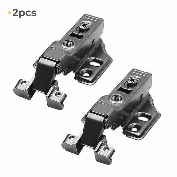 Dawot Cabinet Hinges Black, 105 Degree Soft Closing Partical Overlay Door Hinge Three-dimensional Adjustable for Frameless Cabinets, Metal Matte Black Finish, 2 Pack