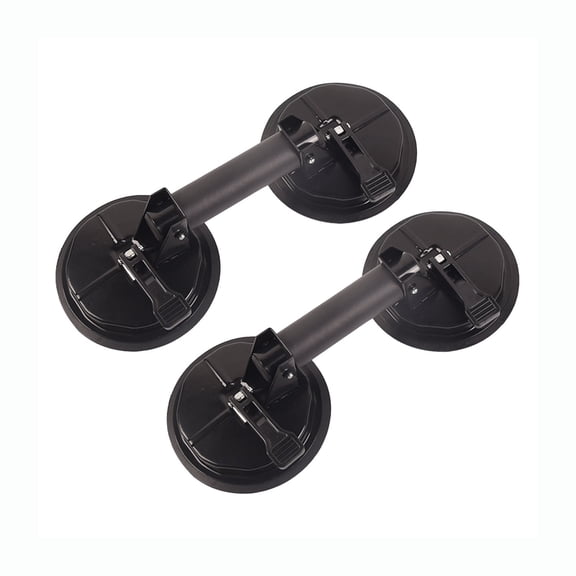 Dawot Glass Suction Cup, 2 Pack 4.6in Adjustable Vacuum Suction Cups Industrial Tile Suction Cup to Lift Large Glass for Tile Granite Lifting, Window Replacement, 220lbs Load CapacityBlack
