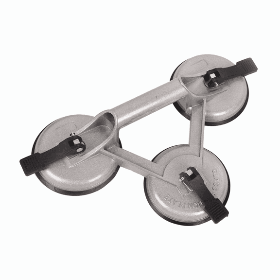 Dawot Glass Suction Cup, 4.65in Triple Vacuum Suction Cup Heavy Duty Industrial Tile Suction Cup to Lift Large Glass, Window Replacement, 330lbs Load CapacitySilver