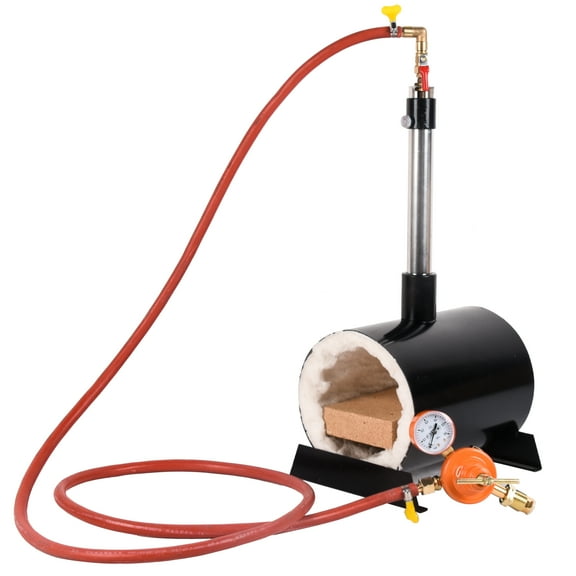 Dawot Propane Forge, Propane Knife Forge Single Burner Large Capacity 2500F/1370, Farriers Furnace Oval Propane Burner Forge for Knife and Equipments