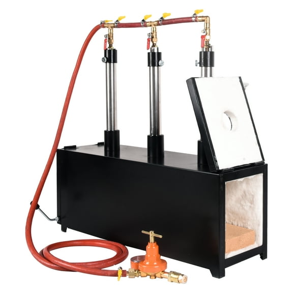 Dawot Propane Forge, Propane Knife Forge Three Burner w/2 door Large Capacity 2300F /1300 , Farriers Furnace Square Propane Burner Forge for Knife and Equipments