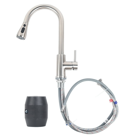 Dawot Sink Faucet, Pull Down Sprayer Brushed Nickel Kitchen Faucet Single Level Stainless Steel Kitchen Sink Faucets for RV, Dorm, Kitchen