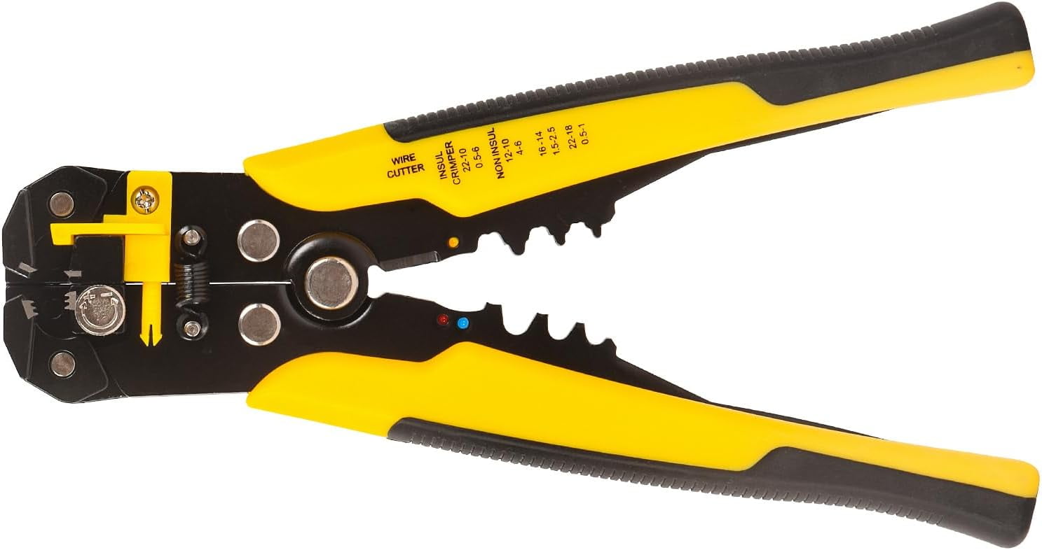 Dawot Wire Stripper, Wire Crimping Tool AWG 24-10, Wire Cutter, Wire Crimper, Cable Stripper, Wiring Tools and Multi-Function Hand Tool Automatic Wire Stripper for Solid and Stranded AWG Wire