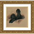 thumbnail image 1 of Dawson, Lucy 21x20 Gold Ornate Wood Framed with Double Matting Museum Art Print Titled - Poodles, 1 of 4