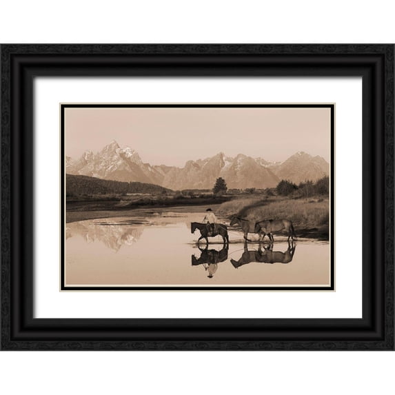 Dawson, Robert 14x11 Black Ornate Wood Framed with Double Matting Museum Art Print Titled - River Crossing II
