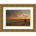 thumbnail image 1 of Dawson, Robert 14x11 Gold Ornate Wood Framed with Double Matting Museum Art Print Titled - Sunset on the Prairie, 1 of 4