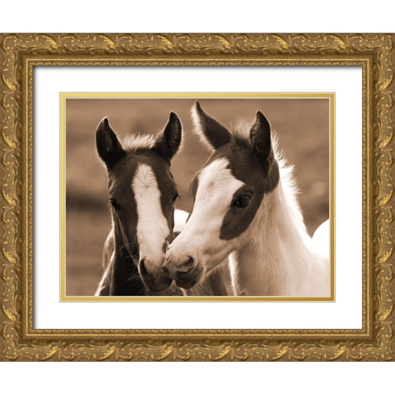 Dawson, Robert 18x15 Gold Ornate Wood Framed with Double Matting Museum Art Print Titled - Playful Friends