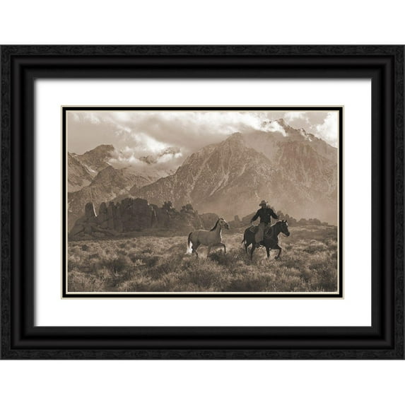 Dawson, Robert 24x17 Black Ornate Wood Framed with Double Matting Museum Art Print Titled - Sierra Foothills