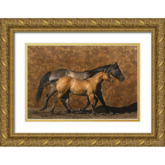 Dawson, Robert 24x17 Gold Ornate Wood Framed with Double Matting Museum Art Print Titled - Mother and Son