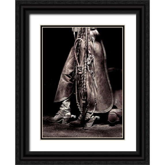 Dawson, Robert 24x32 Black Ornate Wood Framed with Double Matting Museum Art Print Titled - Cowboy II