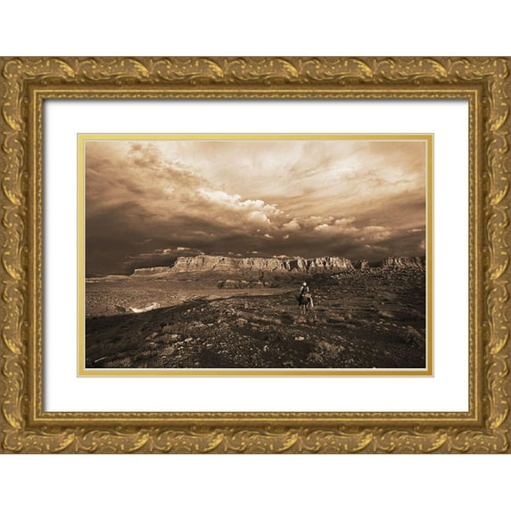 Dawson, Robert 32x23 Gold Ornate Wood Framed with Double Matting Museum Art Print Titled - Arizona Morning