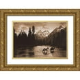 thumbnail image 1 of Dawson, Robert 32x23 Gold Ornate Wood Framed with Double Matting Museum Art Print Titled - River Crossing I, 1 of 4