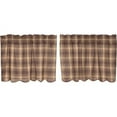 thumbnail image 1 of VHC Brands Rustic & Lodge Kitchen Window Curtains-Dawson Star Brown Scalloped Tier Pair, 24x36, 1 of 4