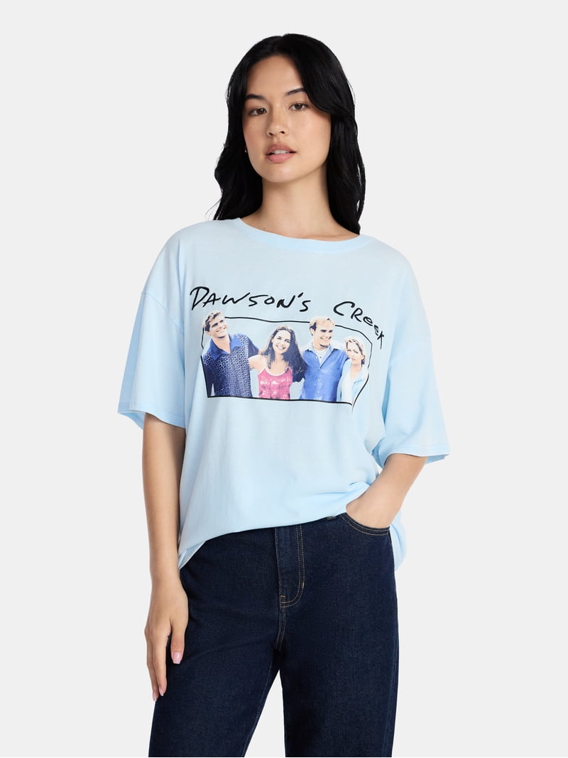 Dawson's Creek Women's Oversized Graphic Tee with Short Sleeves