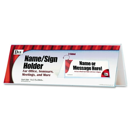 Dax 2-Sided Name/Sign Holder Blank 11 x 3 1/2 x 4 Clear N2709N4T