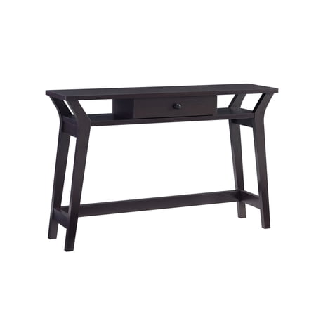 Dax 47 Inch Modern Console Table with Drawer and Mini Shelves Wood Brown