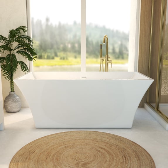 Dax 66 Inch Acrylic Double Ended Freestanding Tub - No Faucet Drillings