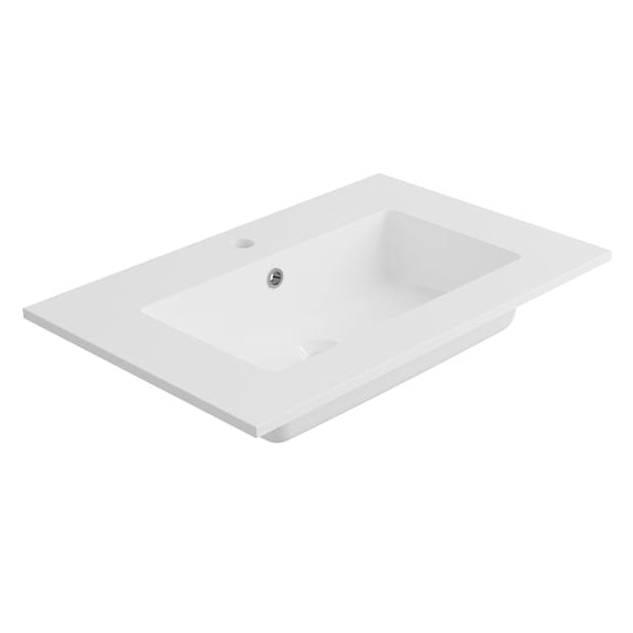 DAX Toscana Vanity Basin, 28", Single Bowl, Glossy White