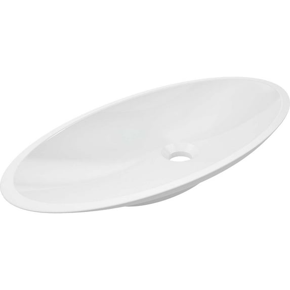 Dax Grace Solid Surface Oval Vessel Basin White Matt - (20" X 10")