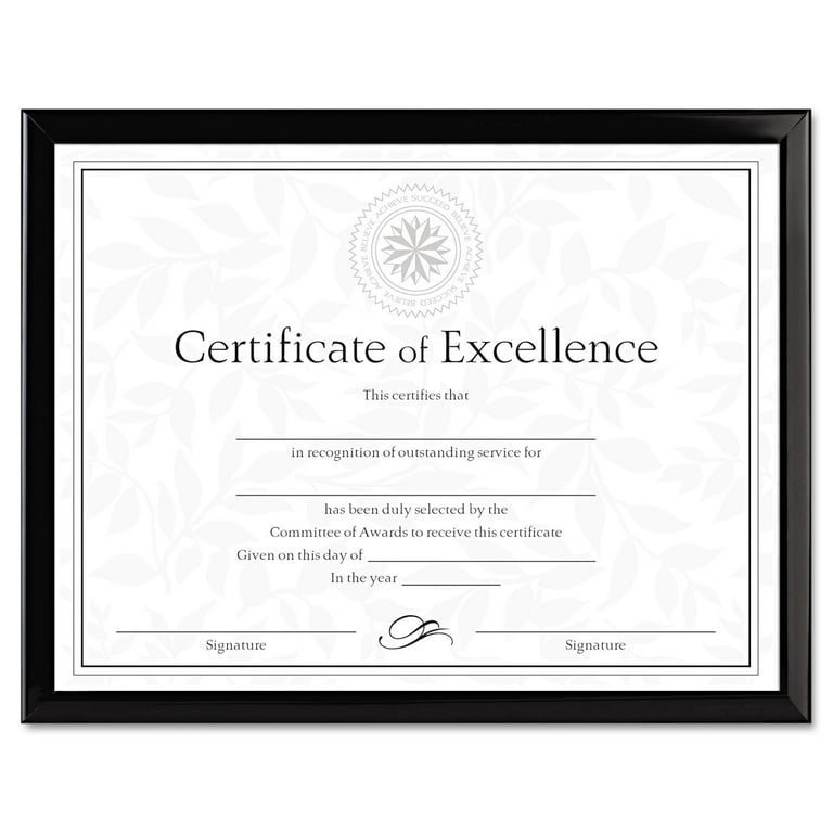 U-Channel Document Frame, 8.5 x 11, Black U-Channel Document Frame, 8.5 x 11, Black