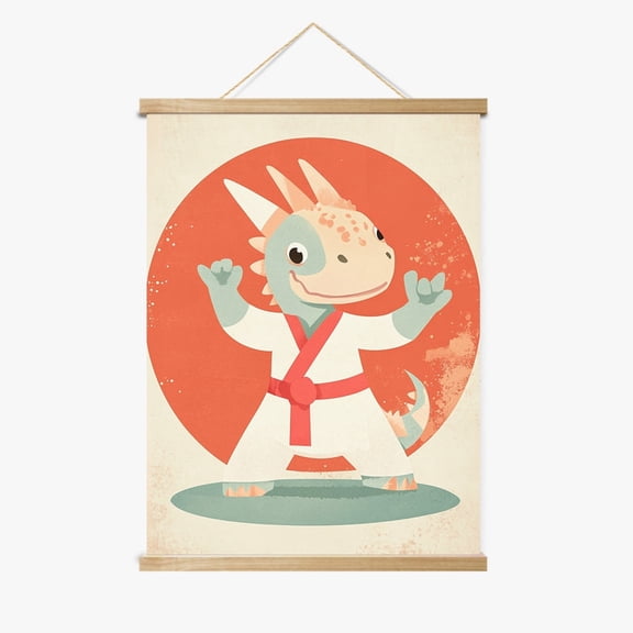 Dax the Fire-Fist Dragon Wood Frame Hanger by Dancing Littles Jungle