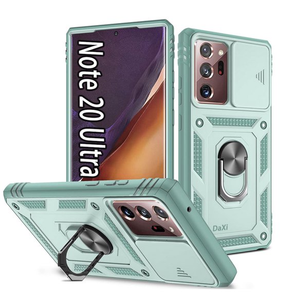 Daxi Case for Galaxy Note 20 Ultra, Shockproof, Impact Resistant, with Sliding Lens Protector （Green）