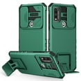 thumbnail image 1 of Daxi Moto G Pure 2021 Case with Built-in Sliding Lens Guard Ring Stand Cover - Darkgreen, 1 of 13