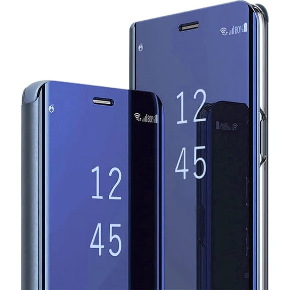 Daxi for Samsung Galaxy Note20 Ultra 5G Ultra-thin Mobile Phone Case Transparent Makeup Mirror Flip Cover Protective Case with Bracket Protective Case -Blue