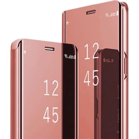 Daxi for Samsung Galaxy Note20 Ultra 5G Ultra-thin Mobile Phone Case Transparent Makeup Mirror Flip Cover Protective Case with Bracket Protective Case -Rose Gold