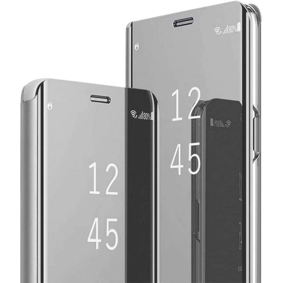 Daxi for Samsung Galaxy Note20 Ultra 5G Ultra-thin Mobile Phone Case Transparent Makeup Mirror Flip Cover Protective Case with Bracket Protective Case -Silver