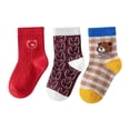 thumbnail image 1 of Daxin 3 Pairs Kids Little Girls Cotton Ankle Socks Cute Pattern Crew Socks, 1 of 8