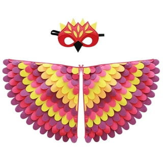Sixtyshades Halloween Costumes for Girls Boys Novelty Kids Bird Costume  Wings with Mask for Cosplay Party Rave (Pink)