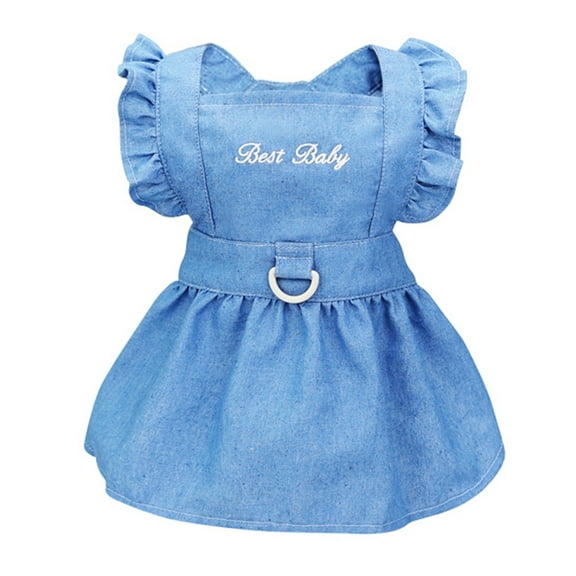 Daxin Dog Harness Dress,Summer Breathable Lightweight Denim Pet Clothes for Small Medium Girl Dogs Cats Accessories