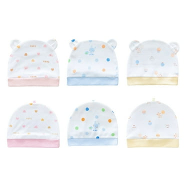Daxin Newborn Knit Beanie Hat Soft for Infants, 0-6 months, 6 pack