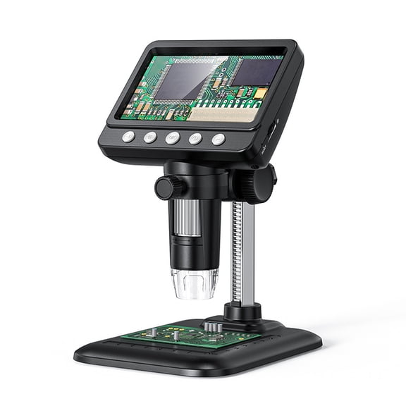 Daxiongmao 4.3" LCD 1080P Digital Microscope with 8 Adjustable LED Lights for Coin Error Detection