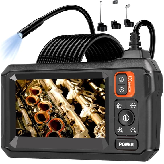 Daxiongmao 4.3" LCD Screen IP67 Waterproof Borescope Endoscope Camera with Light, 1080P HD Inspection Camera, Snake Camera, 6.6ft Endoscope Camera, Gadgets for Men