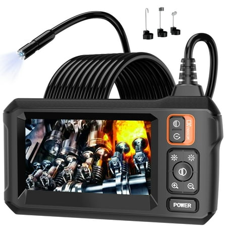 Daxiongmao 50ft Borescope Endoscope Camera with Light, IP67 Waterproof 4.3" Screen Endoscope, 1080P HD Inspection Camera, Borescope Camera with Light, Snake Camera