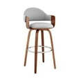 thumbnail image 1 of Daxton 30" Gray Faux Leather and Walnut Wood Bar Stool, 1 of 11