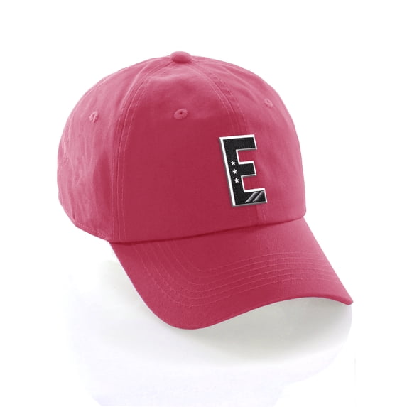 Daxton 3D Custom Alphabet AZ Letter Numbers Initial Baseball Dad Hat- Hot Pink, Letter E