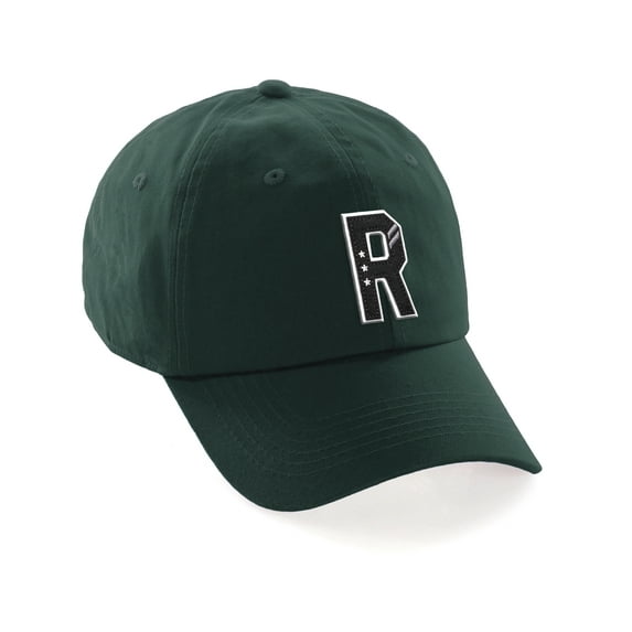 Daxton 3D Custom Alphabet AZ Letter Numbers Initial Baseball Dad Hat- Hunter, Letter R
