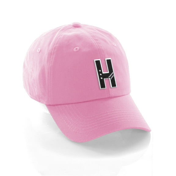 Daxton 3D Custom Alphabet AZ Letter Numbers Initial Baseball Dad Hat- Pink, Letter H